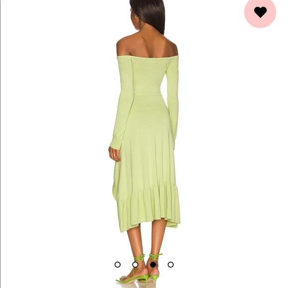 NWT LPA Aarika Off Shoulder Midi Dress in Lime green - Picture 6 of 6